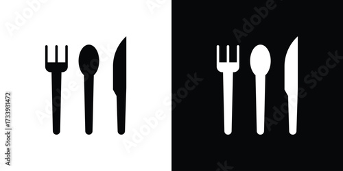 Utensils icons set. vector icons designed in filled style