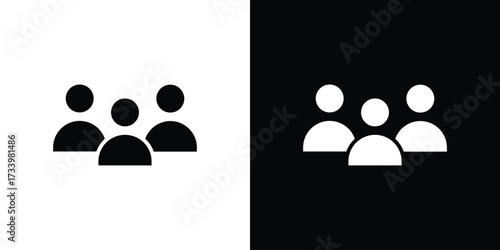 Users icons set. vector icons designed in filled style