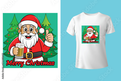Ho Ho Ho - text with symbols. Santa, reindeer and snowman with threesome. Funny Merry Christmas quote.