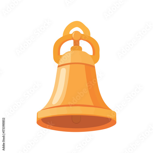 Simple flat 2D vector graphic of Handbell, modern icon look, displayed on a pure white background.