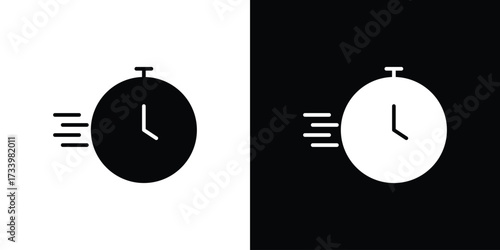 Time fast icons set. vector icons designed in filled style