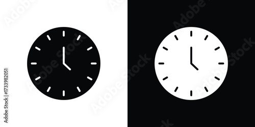Time clock icons set. vector icons designed in filled style