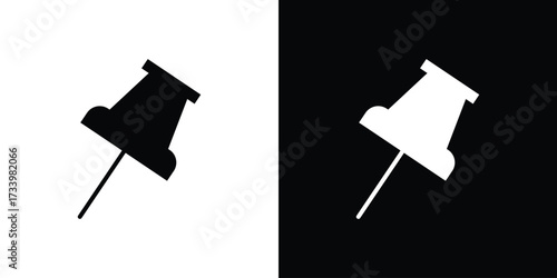 Thumbtack icons set. vector icons designed in filled style
