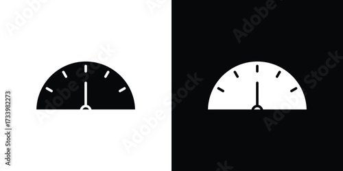 Tachometer icons set. vector icons designed in filled style