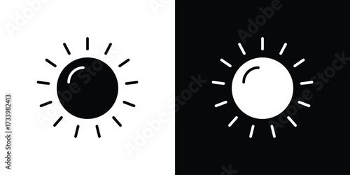 Sun icons set. vector icons designed in filled style