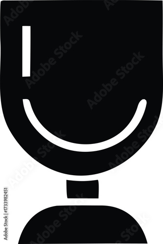 Retro microphone icon graphic for audio recording and broadcasting concepts