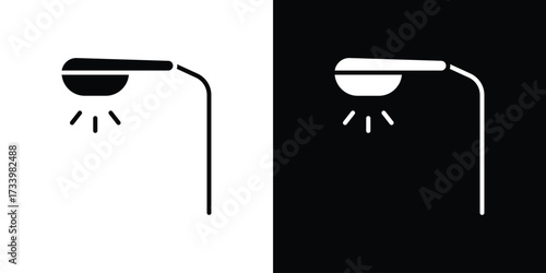 Street light icons set. vector icons designed in filled style