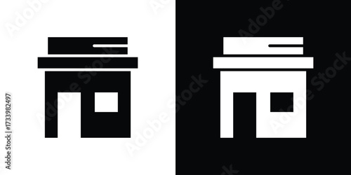 Store icons set. vector icons designed in filled style