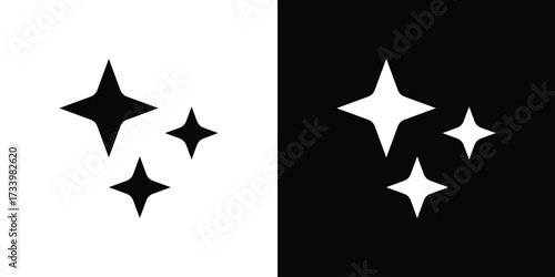 Sparkles icons set. vector icons designed in filled style