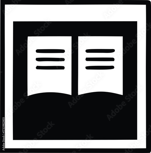 Open book symbol concept art simple graphic design art visual communication learning knowledge education study resources
