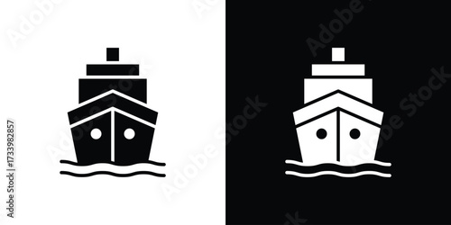 Ship icons set. vector icons designed in filled style