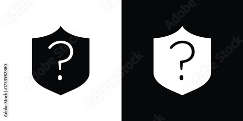 Shield interrogation icons set. vector icons designed in filled style