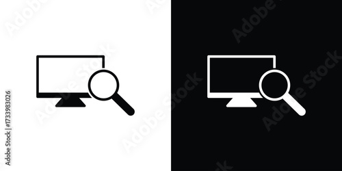 Search online icons set. vector icons designed in filled style