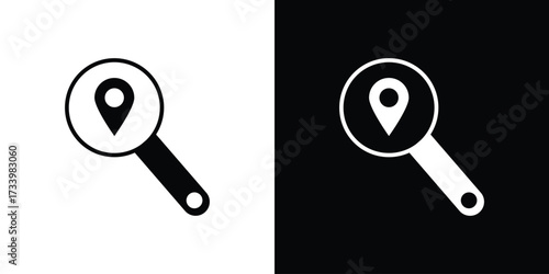 Search Location icons set. vector icons designed in filled style