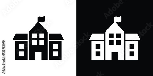 school icons set. vector icons designed in filled style