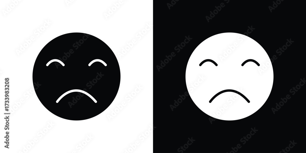 Fototapeta premium Sad icons set. vector icons designed in filled style