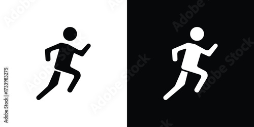 Running icons set. vector icons designed in filled style