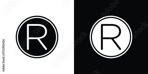 Registered icons set. vector icons designed in filled style