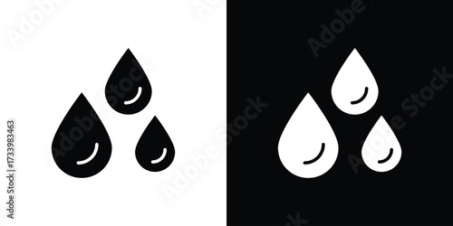 Raindrops icons set. vector icons designed in filled style