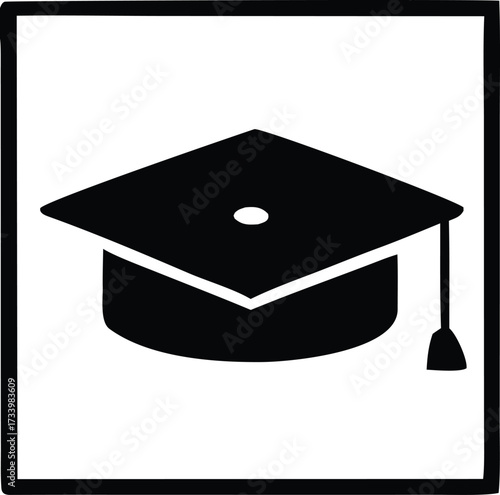 Simple graduation cap silhouette symbolizing academic achievement and educational success for universities colleges and graduation ceremonies