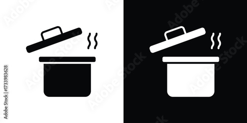 Pot icons set. vector icons designed in filled style