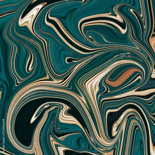 Elegant teal and beige swirl abstract artwork with fluid textures, ideal for stylish interiors and digital design. Golden keywords: abstract, teal, swirl, art, texture.
