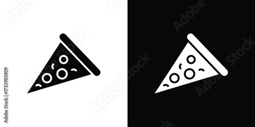 Pizza slice icons set. vector icons designed in filled style