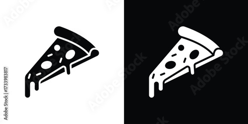 Pizza slice icons set. vector icons designed in filled style