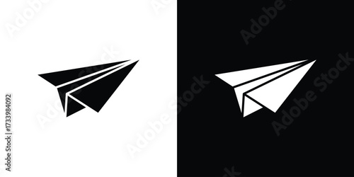 Paper plane icons set. vector icons designed in filled style