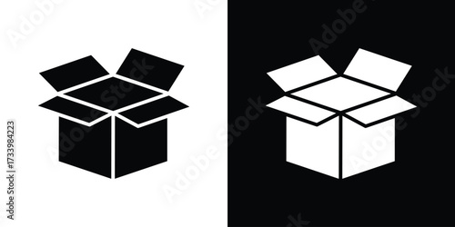 Open box icons set. vector icons designed in filled style