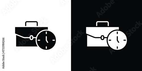 Office time icons set. vector icons designed in filled style