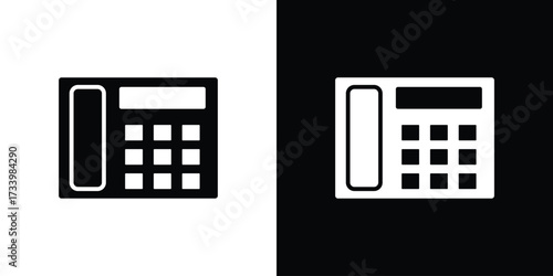 Office phone icons set. vector icons designed in filled style