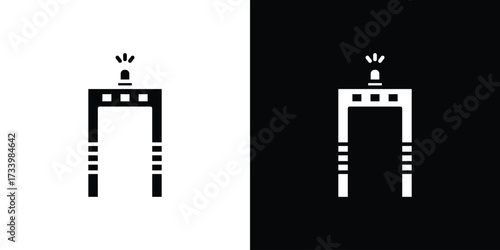 Metal detector icons set. vector icons designed in filled style