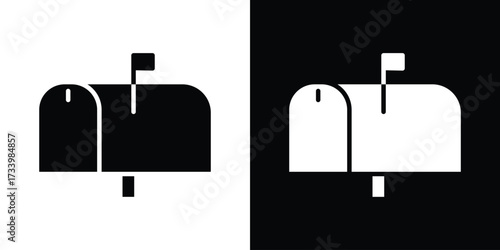 Mailbox icons set. vector icons designed in filled style