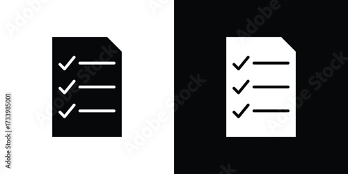 List check icons set. vector icons designed in filled style