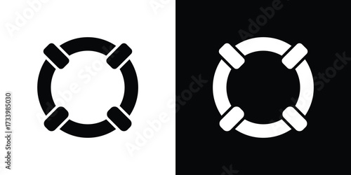 Life buoy icons set. vector icons designed in filled style