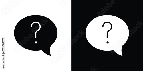 Interrogation icons set. vector icons designed in filled style