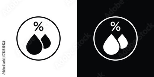 Humidity icons set. vector icons designed in filled style