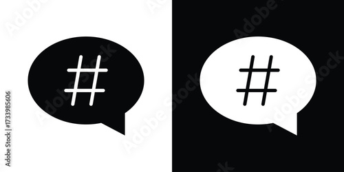 Hashtag icons set. vector icons designed in filled style