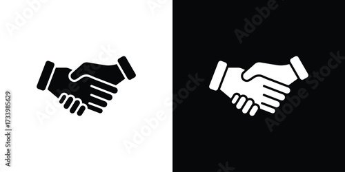 Handshake icons set. vector icons designed in filled style