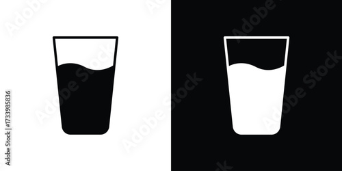 Glass icons set. vector icons designed in filled style
