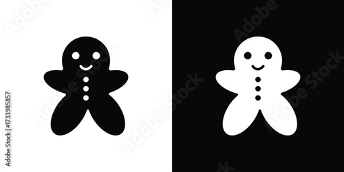 Gingerbread man icons set. vector icons designed in filled style