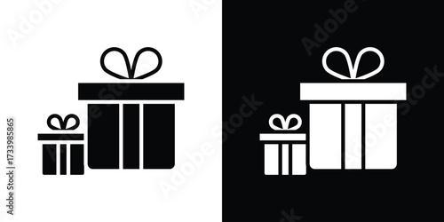 Gifts icons set. vector icons designed in filled style