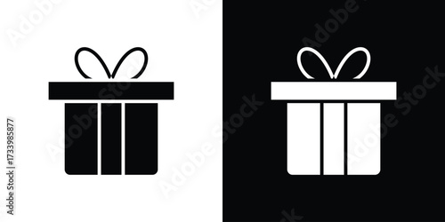 Gift icons set. vector icons designed in filled style