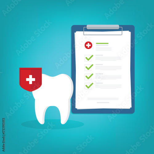 Dental care, tooth protection. Medical health and dentistry concept