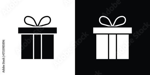 Gift icons set. vector icons designed in filled style