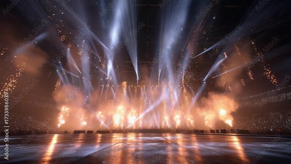 An Electrifying Spectacle of Lights and Fire, Showcasing a Dazzling ...
