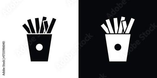 French-fries icons set. vector icons designed in filled style