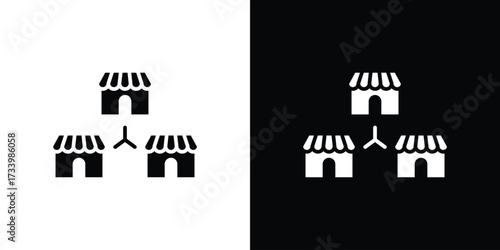 Franchise icons set. vector icons designed in filled style