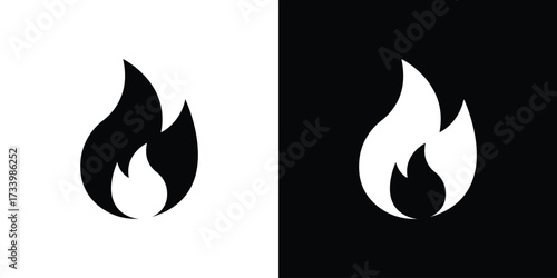 Flame icons set. vector icons designed in filled style